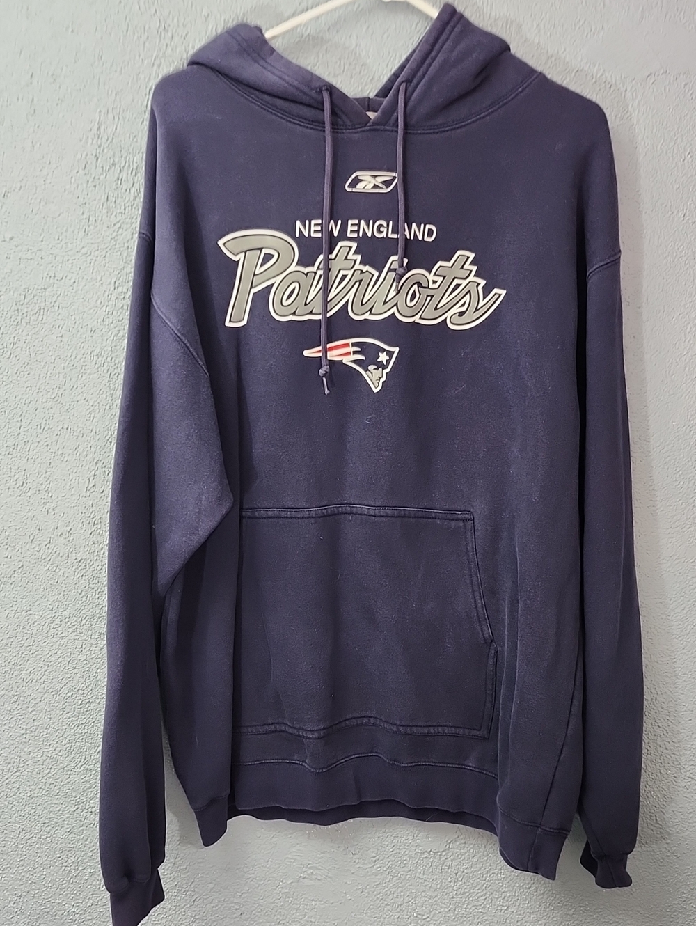 Reebok Navy New England Patriots Pullover Hoodie